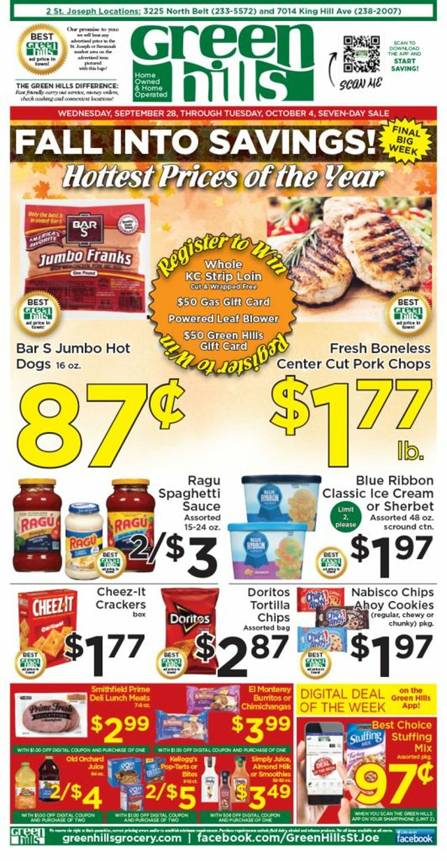 Green Hills Grocery Ad from 09/28/2022