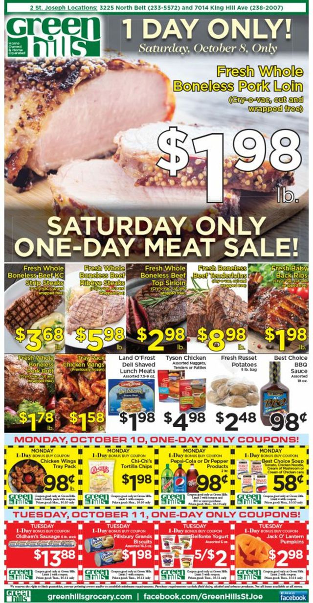 Green Hills Grocery Ad from 10/05/2022