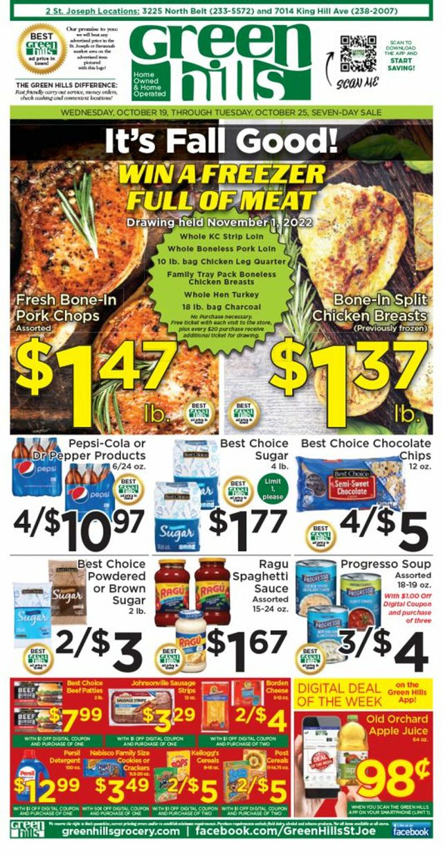 Green Hills Grocery Ad from 10/19/2022