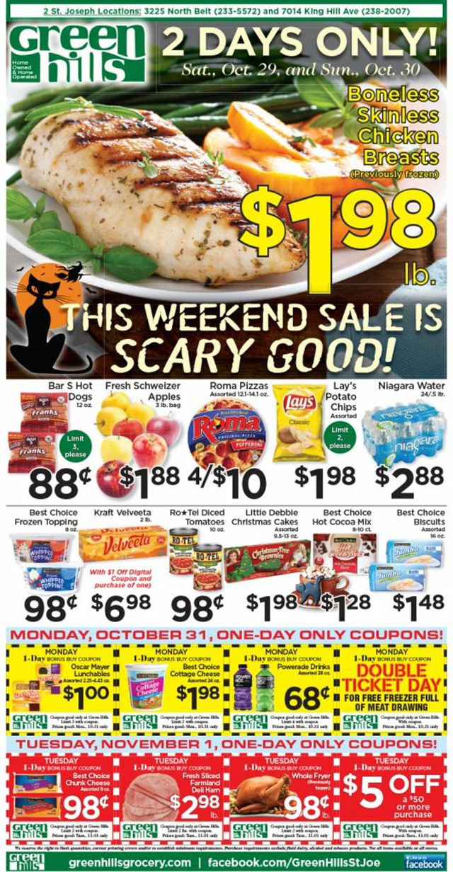 Green Hills Grocery Ad from 10/26/2022