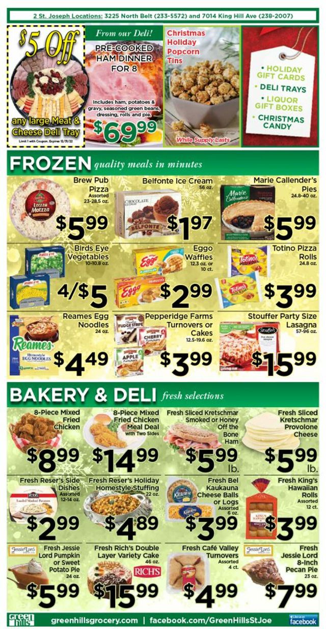 Green Hills Grocery Ad from 12/21/2022