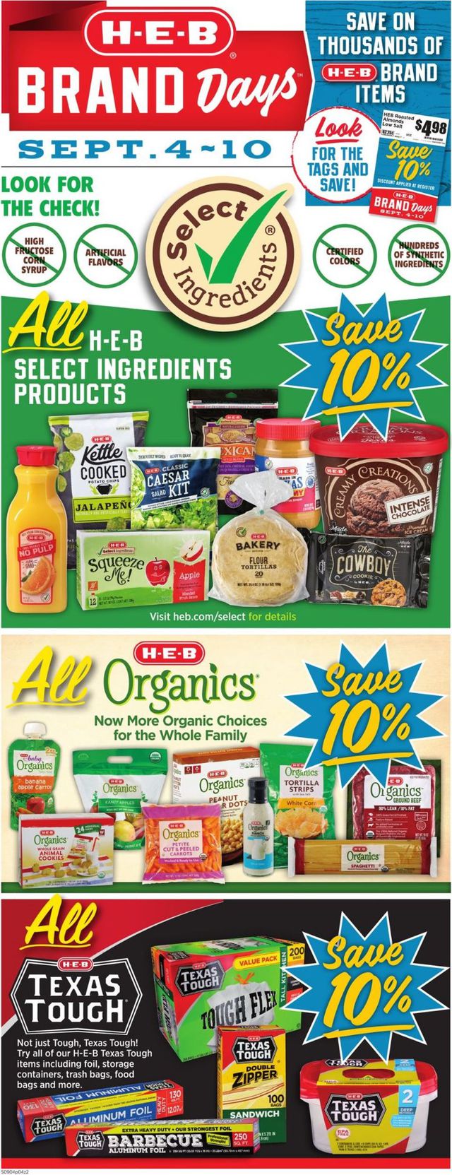 H-E-B Ad from 09/04/2019