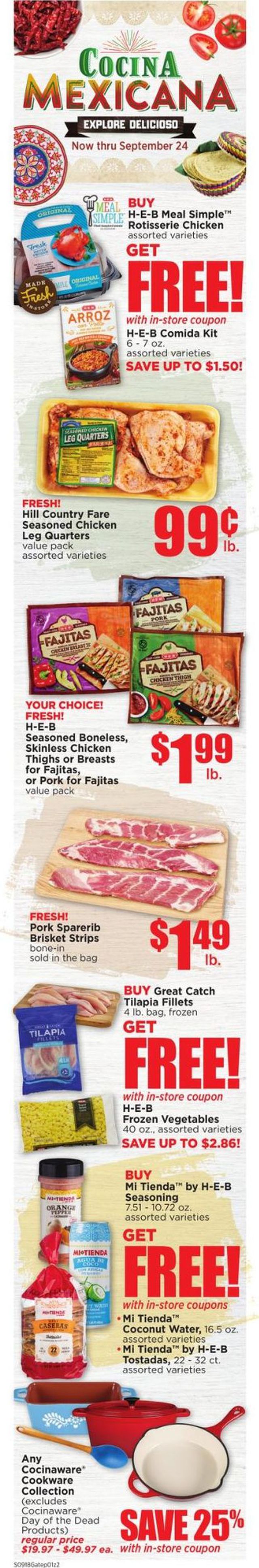 H-E-B Ad from 09/18/2019