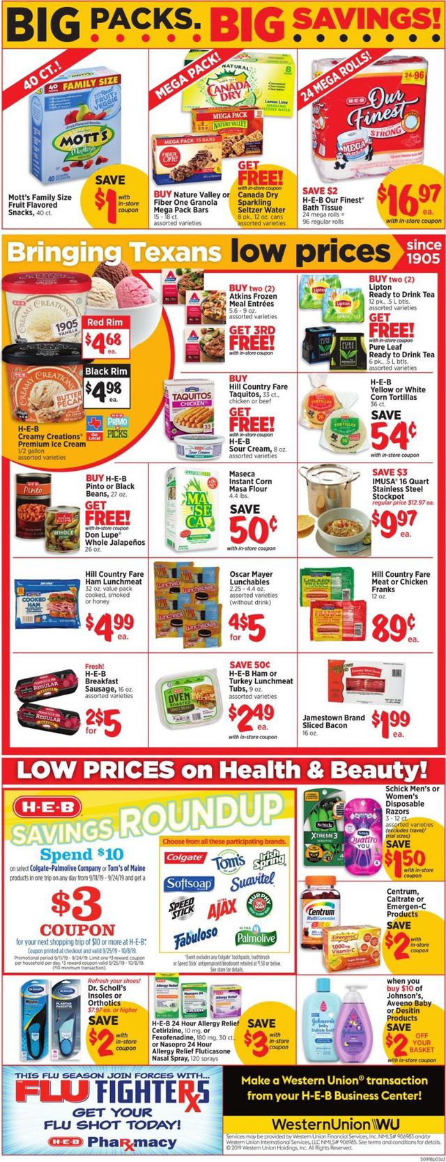 H-E-B Ad from 09/18/2019