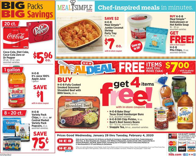 H-E-B Ad from 01/29/2020