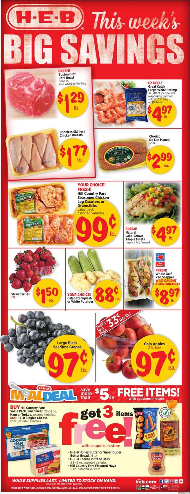 H-E-B Ad from 08/19/2020