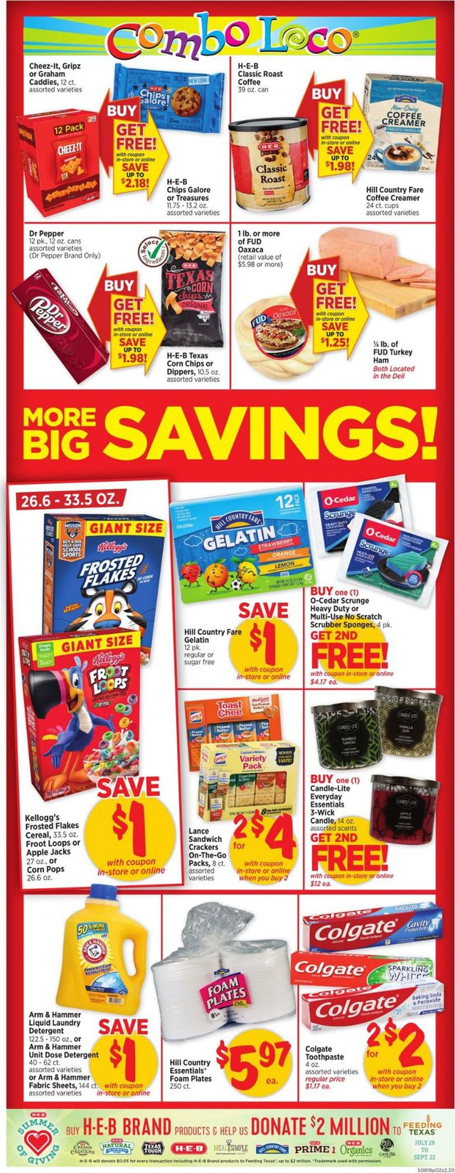 H-E-B Ad from 08/19/2020