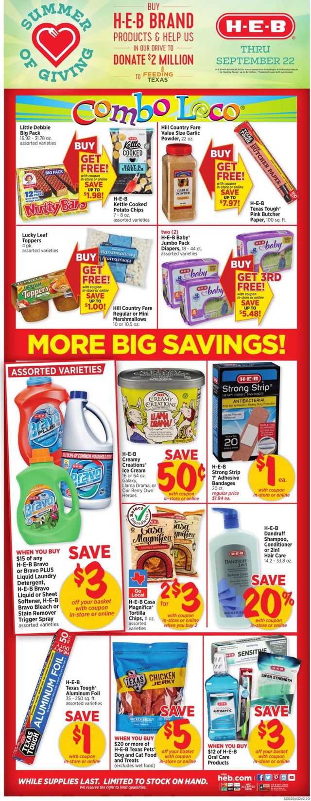 H-E-B Ad from 08/26/2020