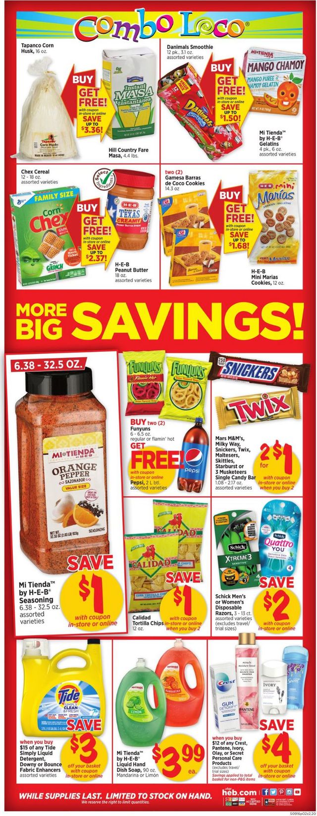 H-E-B Ad from 09/16/2020