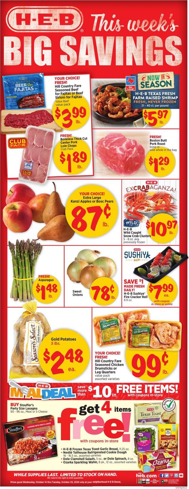 H-E-B Ad from 10/14/2020