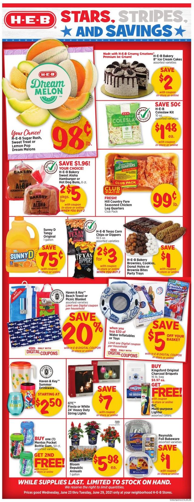 H-E-B Ad from 06/23/2021