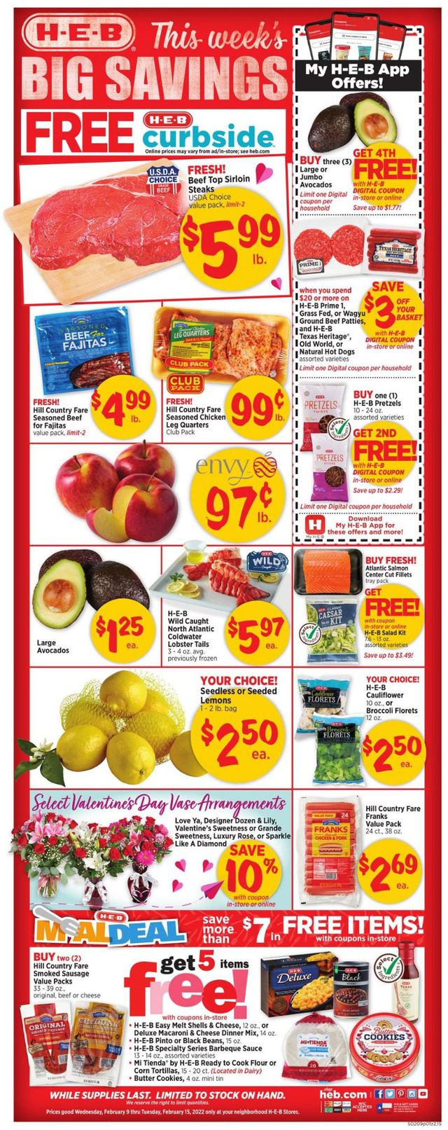 H-E-B Ad from 02/09/2022