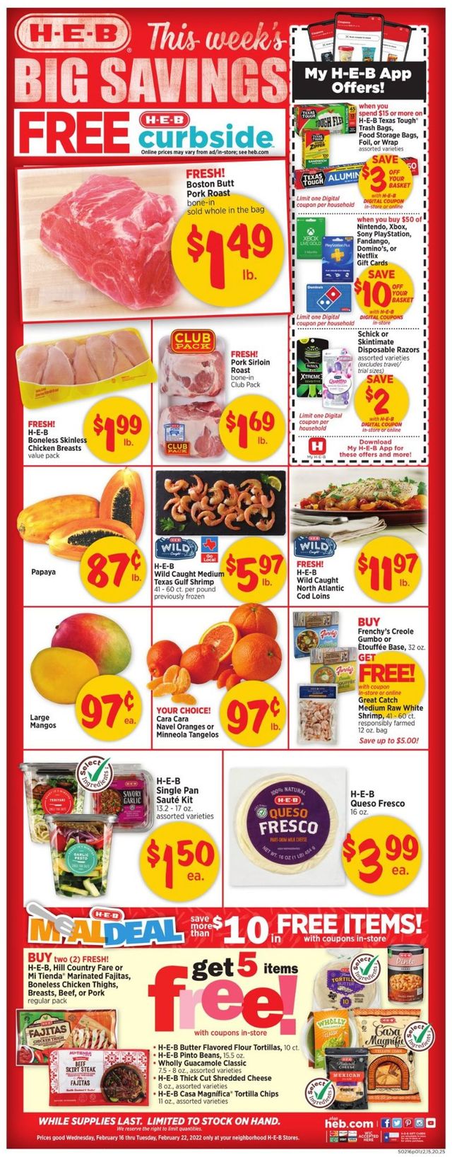 H-E-B Ad from 02/16/2022