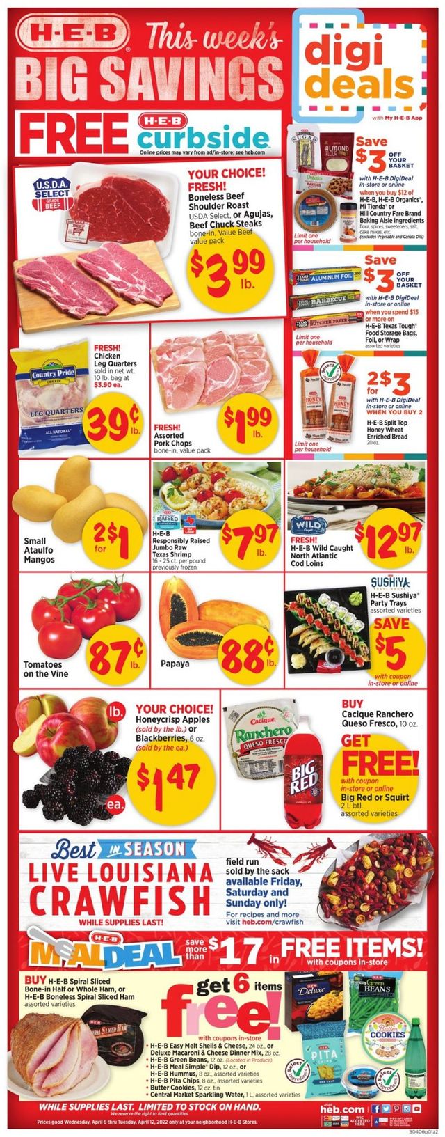 H-E-B Ad from 04/06/2022