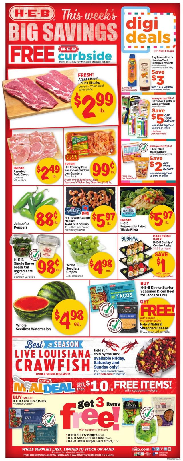 H-E-B Ad from 06/01/2022