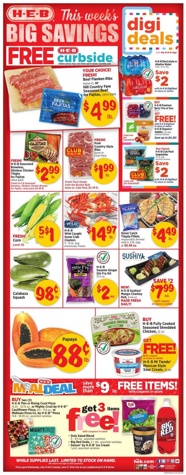 H-E-B Ad from 06/15/2022