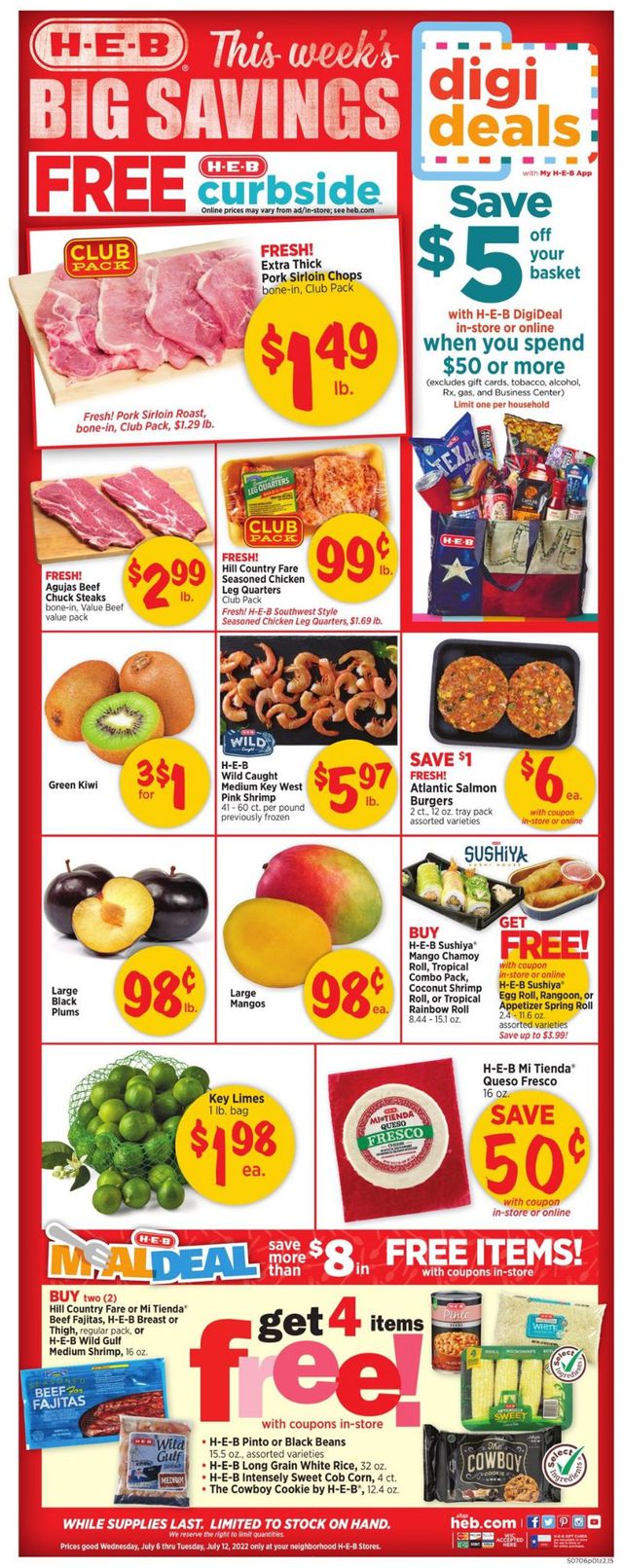 H-E-B Ad from 07/06/2022