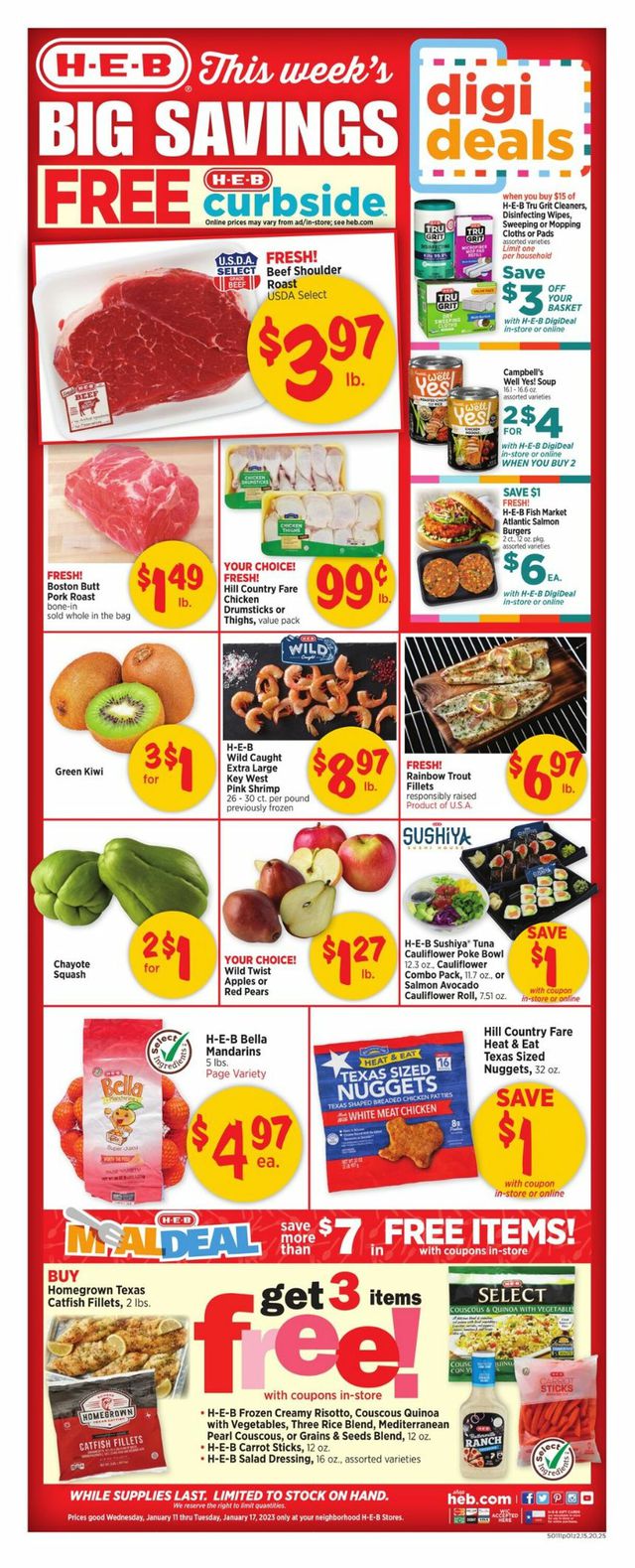 H-E-B Ad from 01/11/2023