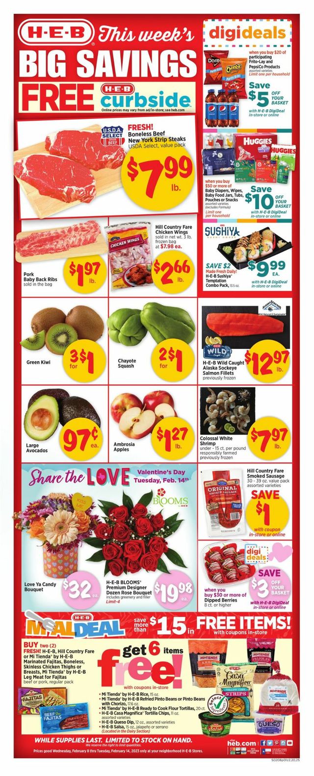H-E-B Ad from 02/08/2023