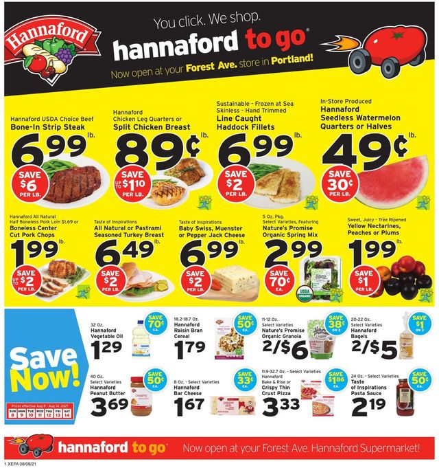 Hannaford Ad from 08/08/2021