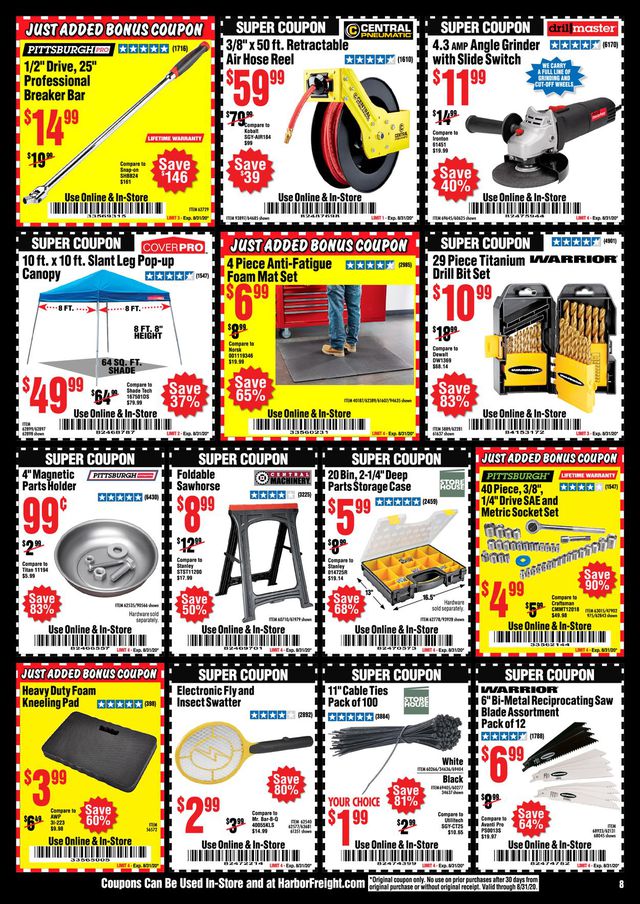 Harbor Freight Ad from 08/01/2020