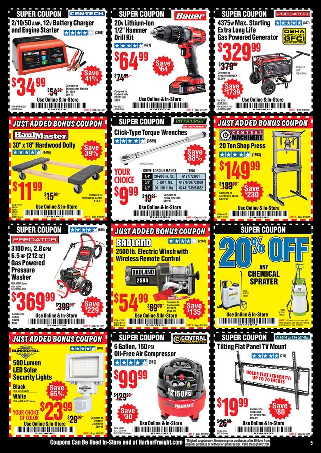 Harbor Freight Ad from 08/19/2020