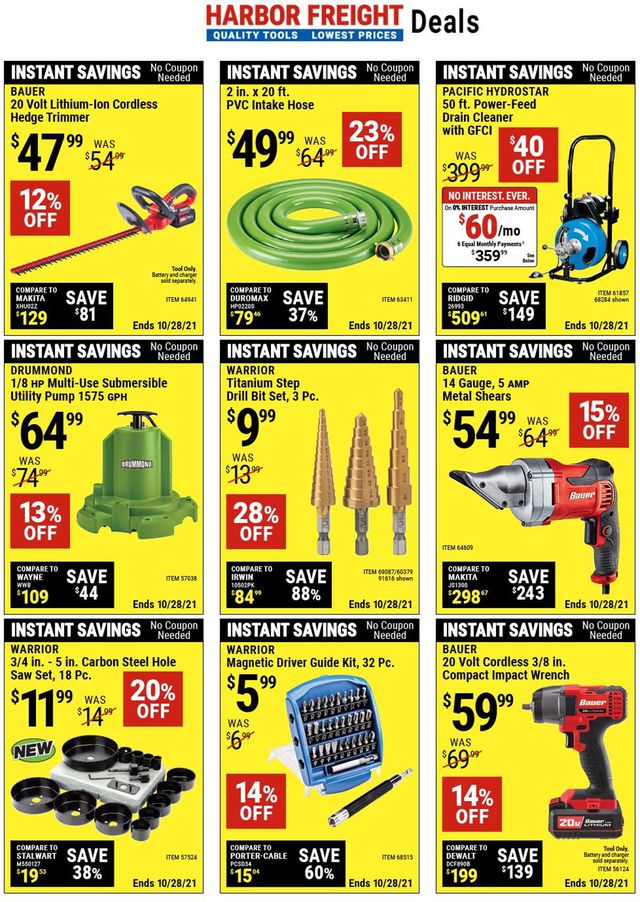 Harbor Freight Ad from 10/15/2021