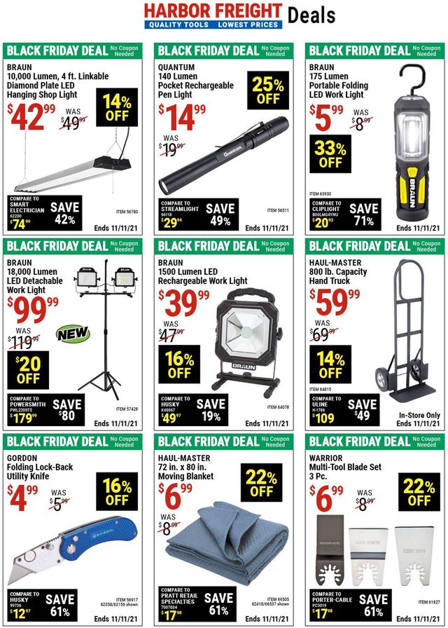 Harbor Freight Ad from 10/29/2021