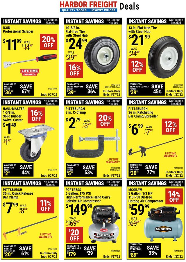 Harbor Freight Ad from 01/21/2022