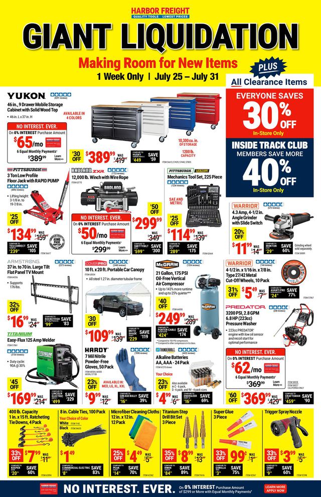 Harbor Freight Ad from 07/25/2022