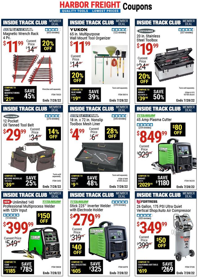 Harbor Freight Ad from 07/28/2022
