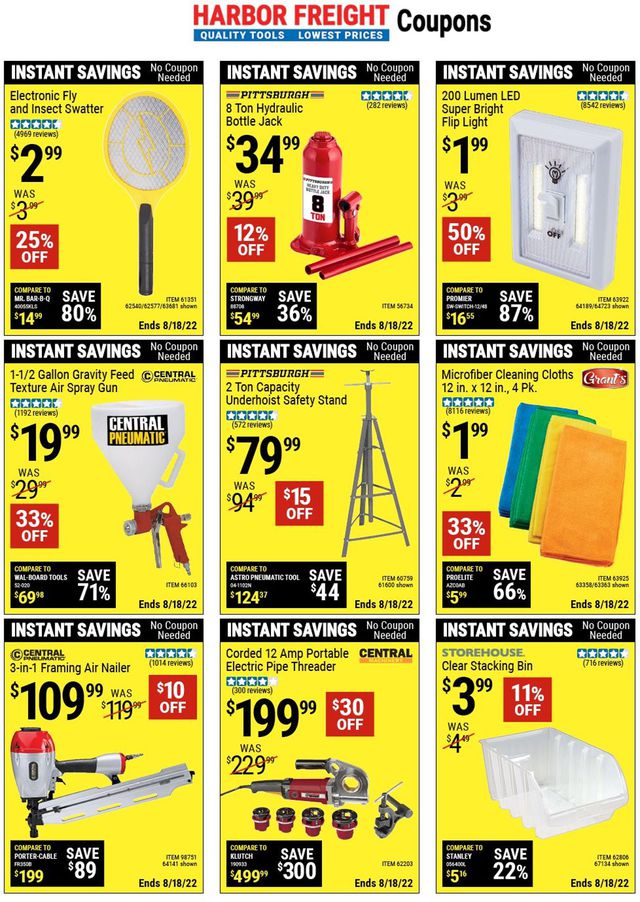 Harbor Freight Ad from 08/04/2022