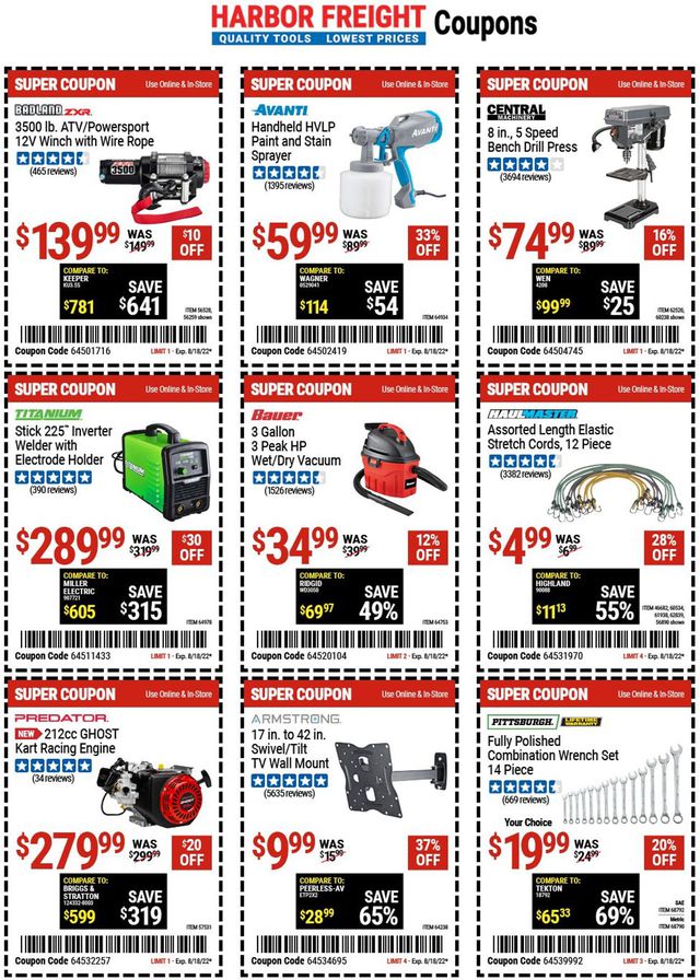 Harbor Freight Ad from 08/11/2022
