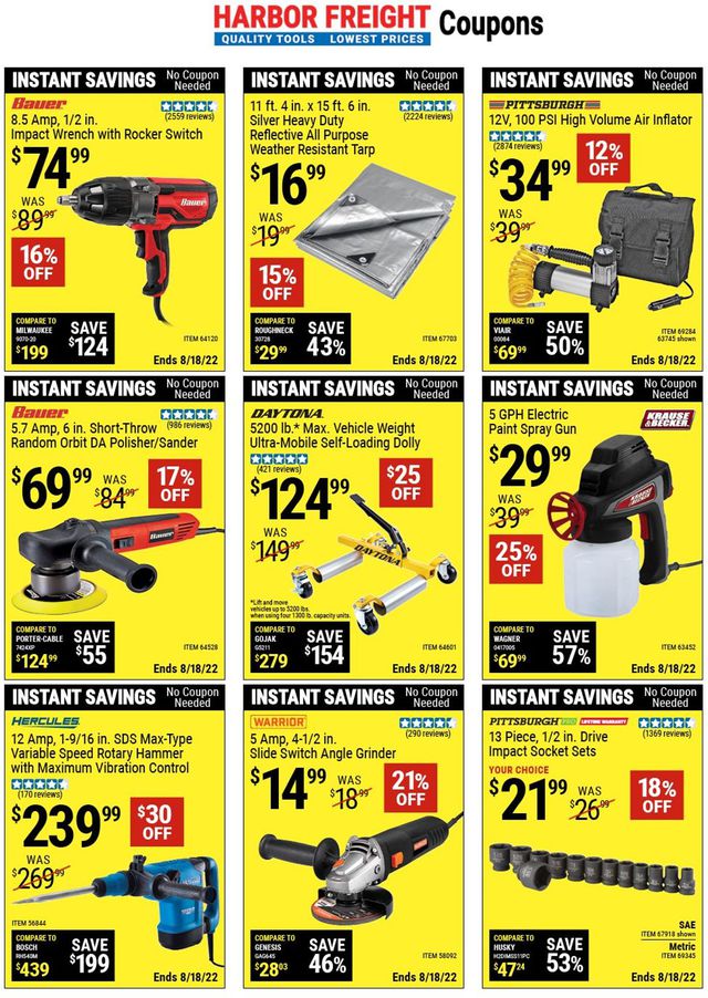 Harbor Freight Ad from 08/17/2022
