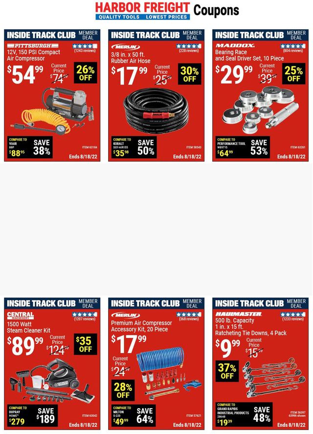 Harbor Freight Ad from 08/18/2022