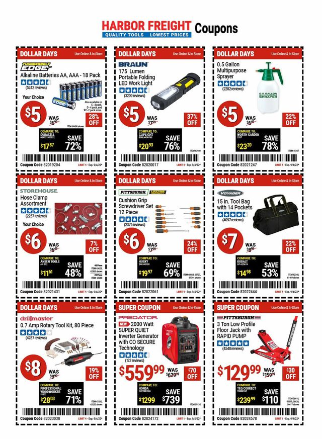 Harbor Freight Ad from 09/01/2022