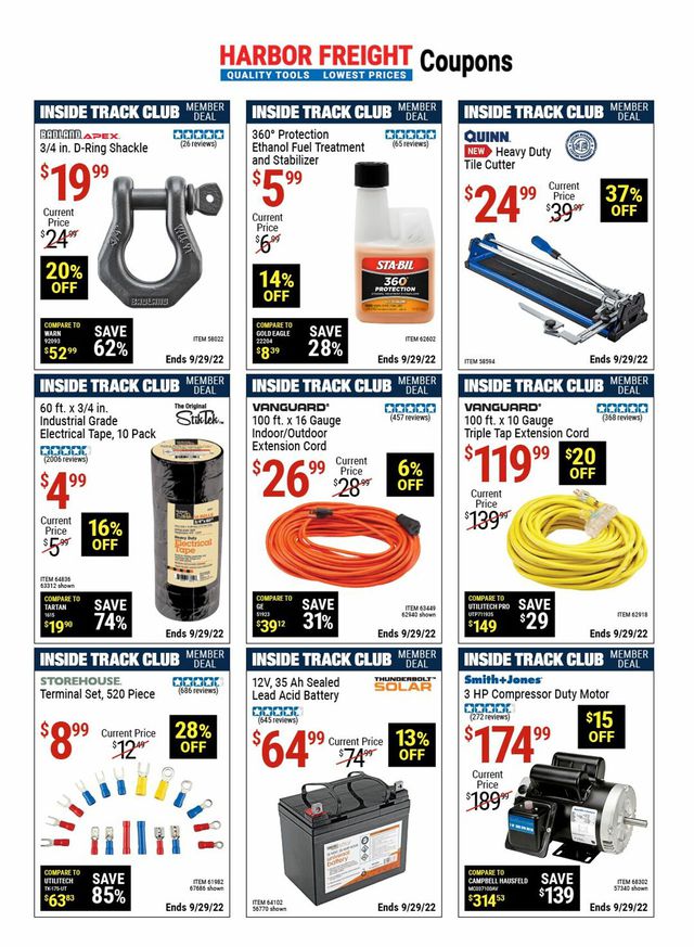 Harbor Freight Ad from 09/08/2022