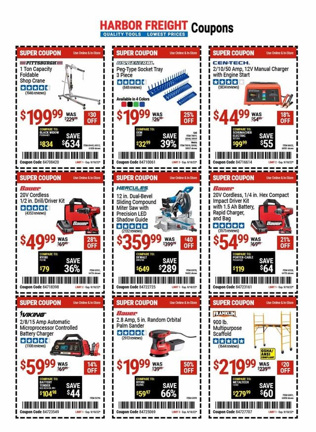 Harbor Freight Ad from 09/15/2022
