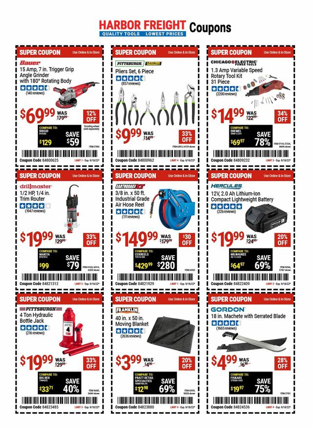 Harbor Freight Ad from 09/15/2022