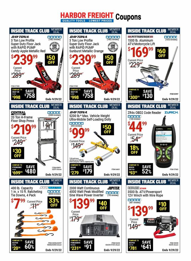 Harbor Freight Ad from 09/22/2022