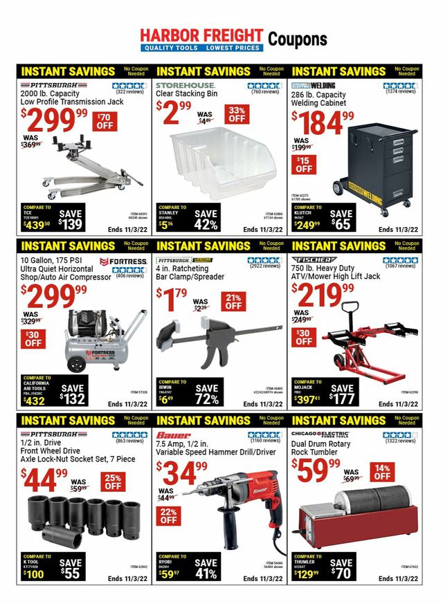 Harbor Freight Ad from 11/03/2022