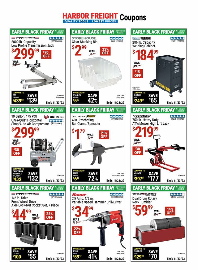 Harbor Freight Ad from 11/10/2022