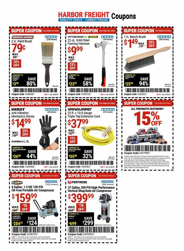 Harbor Freight Ad from 04/20/2023