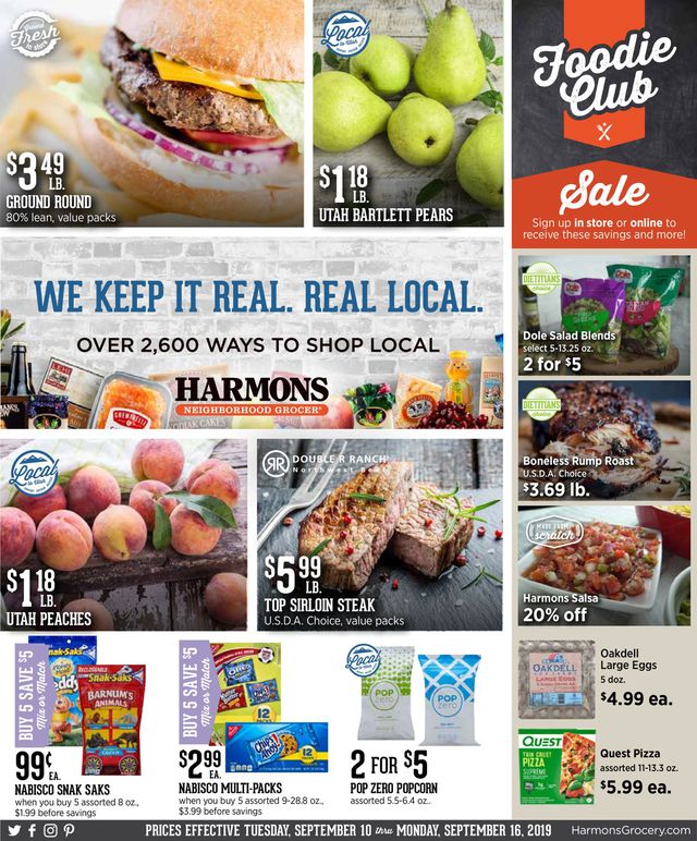 Harmons Ad from 09/10/2019