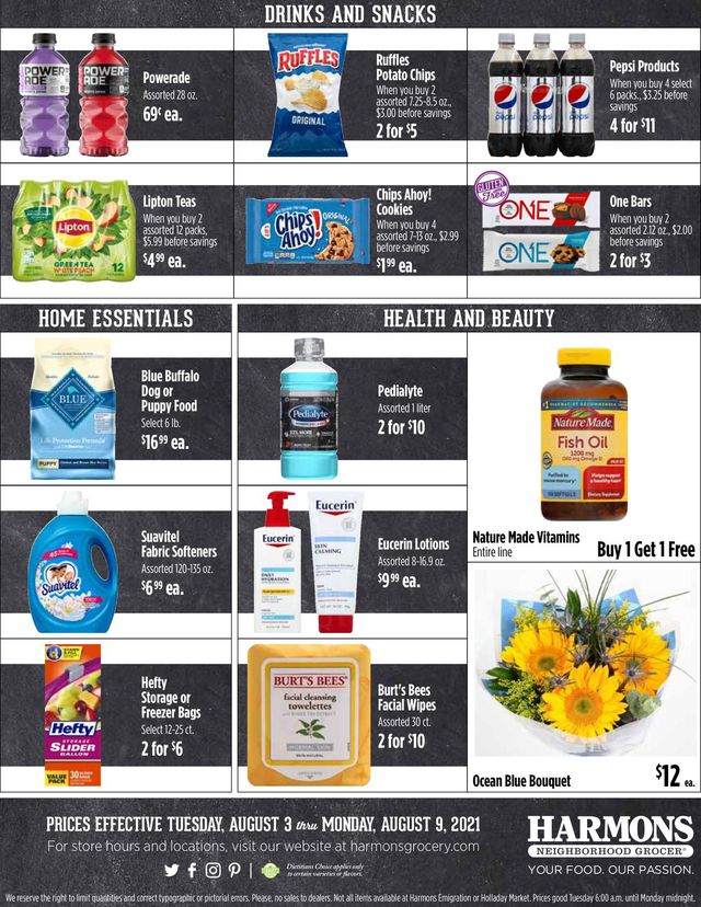 Harmons Ad from 08/03/2021