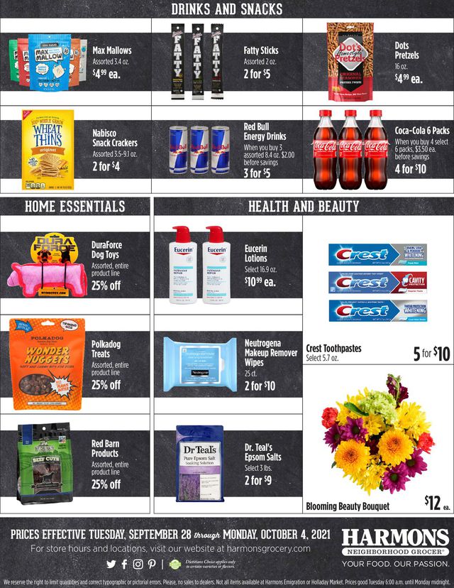 Harmons Ad from 09/28/2021