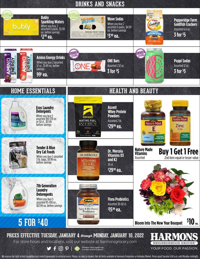 Harmons Ad from 01/04/2022