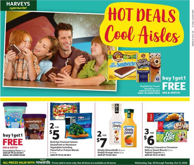 Harveys Supermarket Ad from 09/30/2020