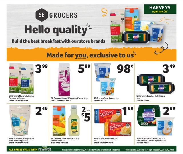 Harveys Supermarket Ad from 06/16/2021