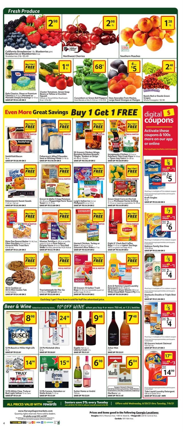Harveys Supermarket Ad from 06/30/2021